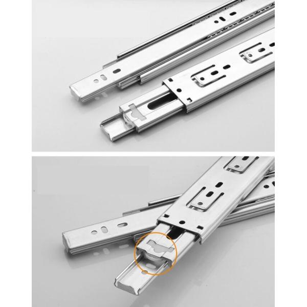 Full Extension 3 Fold Ball Bearing Drawer Slides 45mm Iron Steel material