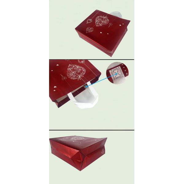 Red Aluminum film wholesale cheap ultrasonic custom logo print 100gsm non woven shopping bag