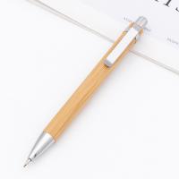 School Bamboo Wood Automatic Press Pencil Eco Friendly Pencil With Steel Clip