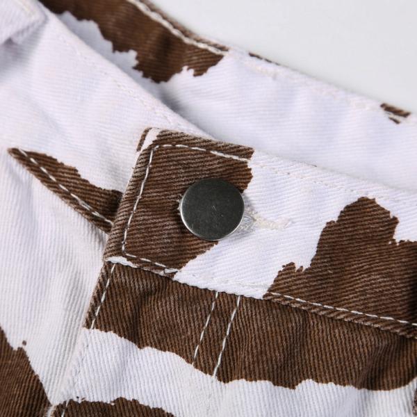 Classic Fashion Casual Pants Skinny Printed Short Jeans Milk Cow Print