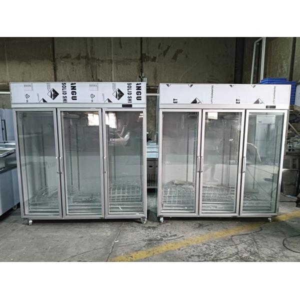Commercial Beverage Display Fridge 3 Glass Door Upright Chiller 110V 60Hz