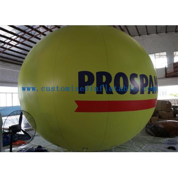 Yellow Fly Helium Sphere Advertising Air Balloon For Business Center Rental