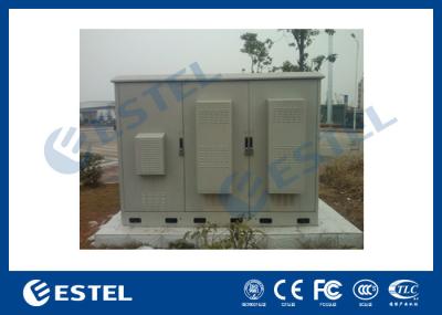 Armário integrado exterior da estação base de 3 compartimentos para o equipamento e a bateria da instalação