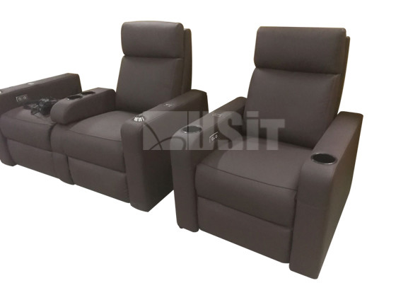 Synthetic Leather Home Theater Recliner Chair With Cup Holder Storage