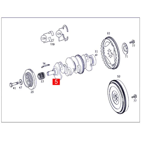 Nouvelle qualité originale OEM 6460310401 Assemblage d'arbre à manivelle du moteur Pour Mercedes-Benz C220 E220 Sprinter Vito 2.2 CDI OM611 OM646