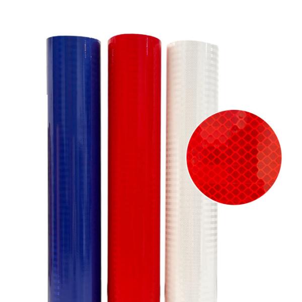 1.22*45.72m Lámina reflectante de color rojo / verde / azul / blanco / amarillo dorado HIP / EGP / diamante para señales de seguridad vial