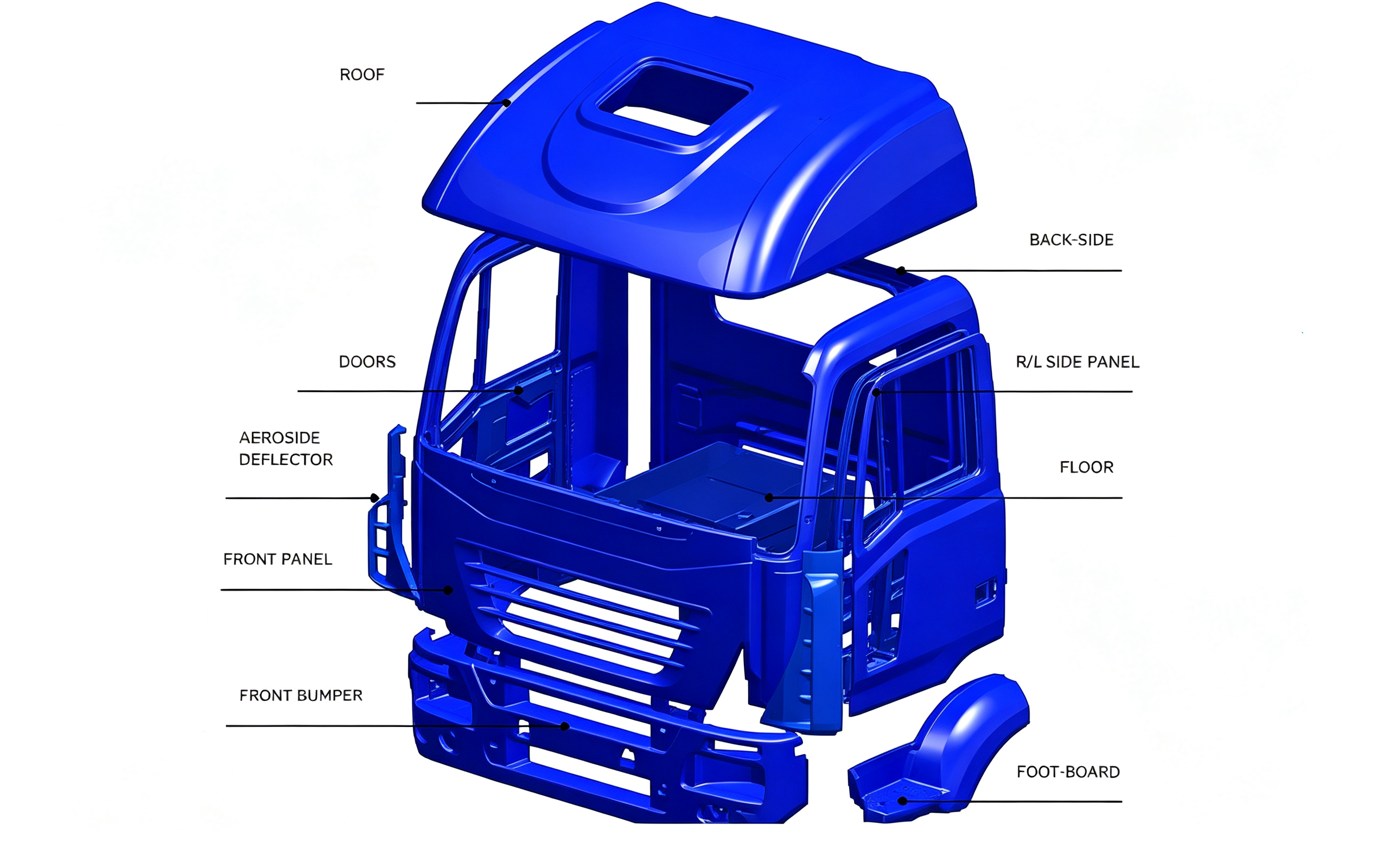 Lightweight SMC Car Parts Impact Resistant / Deformation Resistant SMC Truck Parts