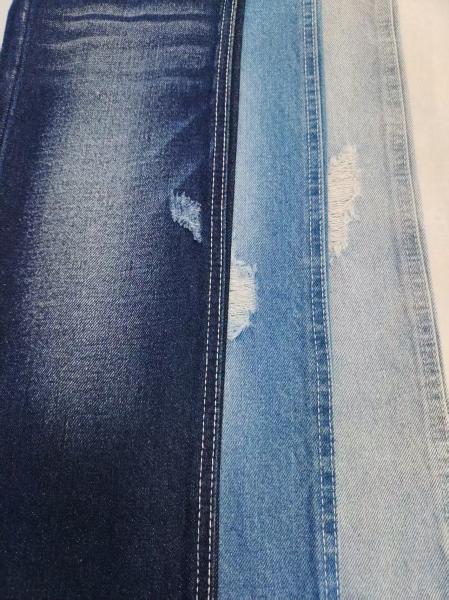 Tissu denim INDIGO FONCÉ 80% coton super doux, sergé JSD3328 pour jeans de copines