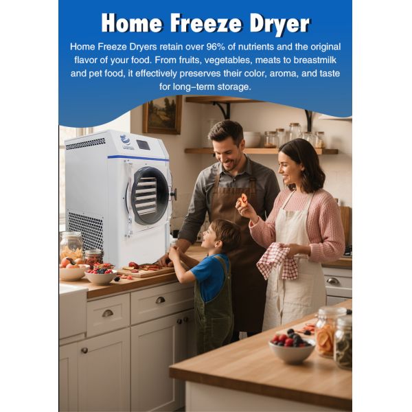 Home Use 5 Trays Vacuum Freezer Dryer Small Lyophilizer Foods Drying Machine