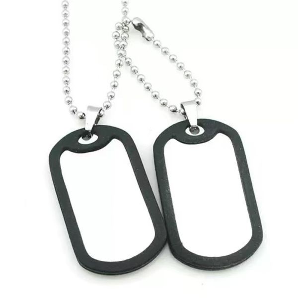 Customized Stainless Steel Blank Dog Tag Pendant Metal Sublimation Necklace For Diy photo printing