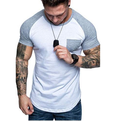 Рубашка рукавов краткости Colorblock Raglan футболки шеи экипажа людей изготовителя одежды небольшого количества