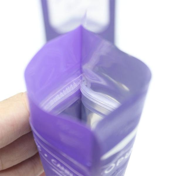 Настроенное логотип фиолетовый пластик Стоять Zip Lock Pouch Packaging Mylar мешки с окном