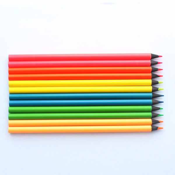 government bid 12pcs round wooden wholesale colour pencil set