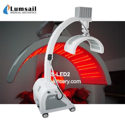 Dispositivo da terapia da luz azul e vermelha do diodo emissor de luz do sistema de refrigeração do ar para linhas tênues da eliminação
