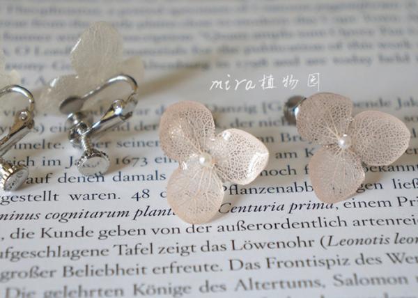 Forever Love Hand-Made Craft Real Flowers Dry Hydrangea Cheap Silver Stud Earrings For Women