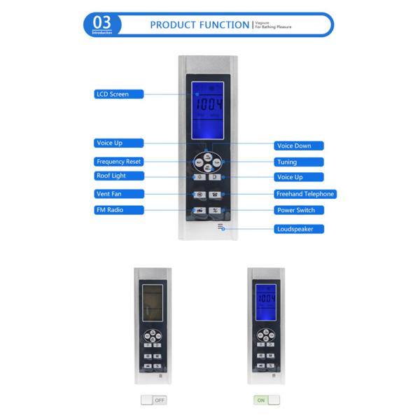 Frosted ABS Surface Shower Control Panel , Anti Crack Steam Shower Equipment