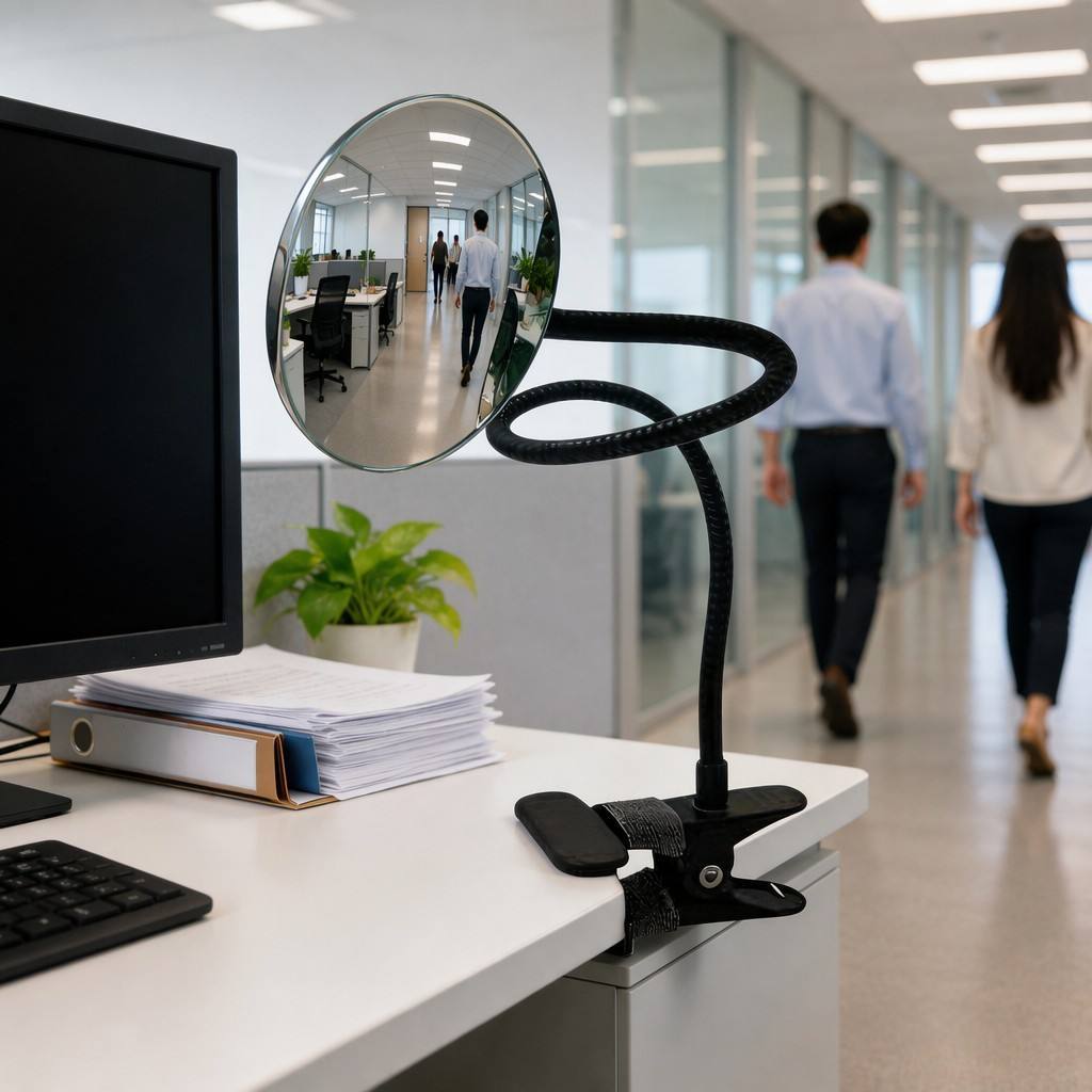 Flexible Gooseneck Clip On Security Mirror 1.35mm Thickness For Workplace Surveillance