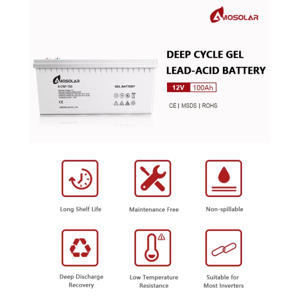 Свинцово-кислотная батарея 12 Вт 100 Ач 150 Ач 200 Ач 250 Ач с глубоким циклом солнечной батареи с длительным сроком службы