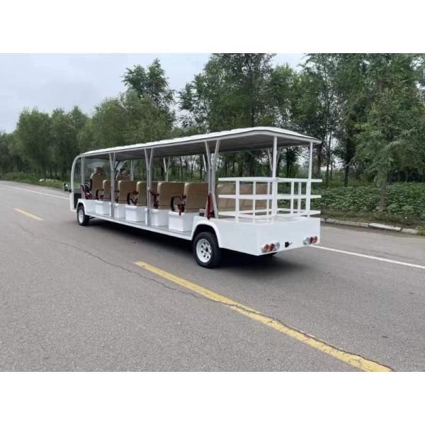 Белый 23-местный электрический туристический автобус 72v 200AH с свинцово-кислотным аккумулятором без двери