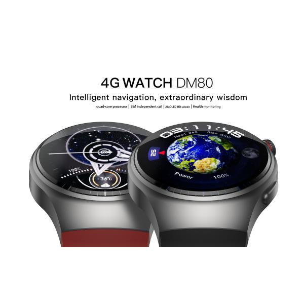 DM80 4G Smart Watch 1.43 Inch AMOLED Screen Android 8.1 1000mAh Battery