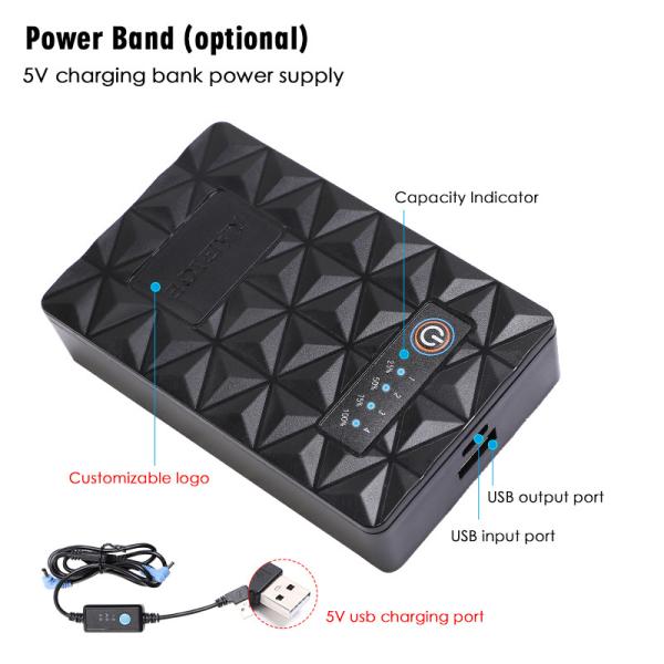10050mAh 5V Battery & Fan Kit for Cooling Vests USB Powered Wearable Cooling Accessory
