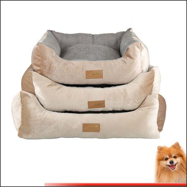 wholesale dog beds manufacturers Stripes short plush pp cotton pet bed china factory