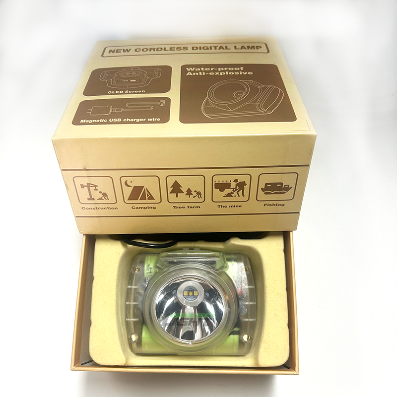 Wireless Charging Rechargeable LED Miner Cap Lamp with Charger IP68 Use Lithium-Ion Battery for Industrial