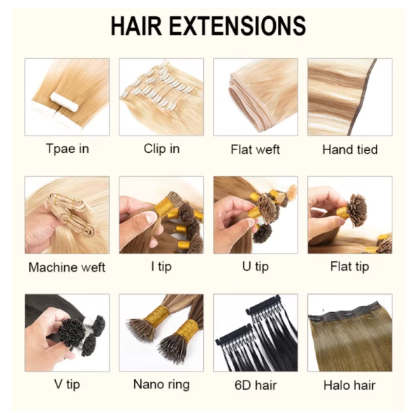Butterfly Weft XO Human Hair Extensions Cuticle Aligned Human Hair Invisible Hole Weft Hair Extension With Free Mico Beads