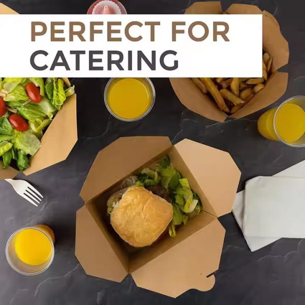 Boîte à manger en papier kraft biodégradable pour emballage alimentaire Contenant alimentaire au meilleur prix
