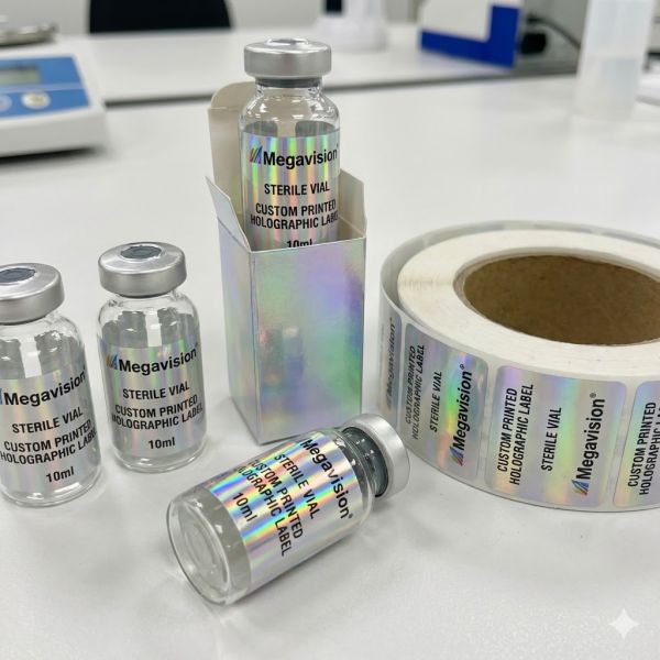 Custom Label Permanent Adhesive 5ml 10ml Small Vial Label Packaging Labels White PET Bottle Label Printing Private Label