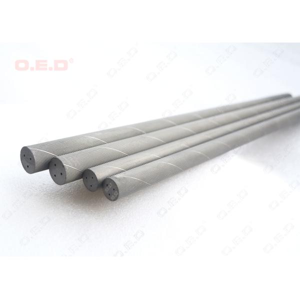 Length 330mm Tungsten Carbide Helical Rods , Unground Carbide Blank Rods
