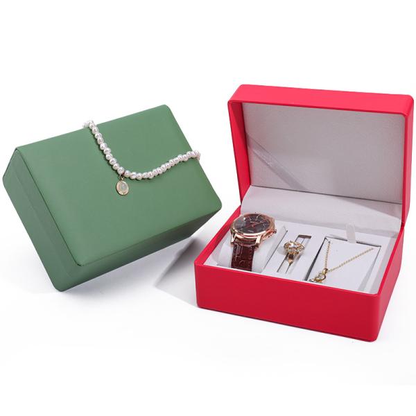 Multi Function Sleek Faux Leather 	Watch Storage Case Adaptable Storage Jewelry Box