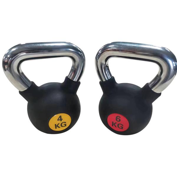 Steel Kettlebell Rubber Coated Dumbbell for Gym Home