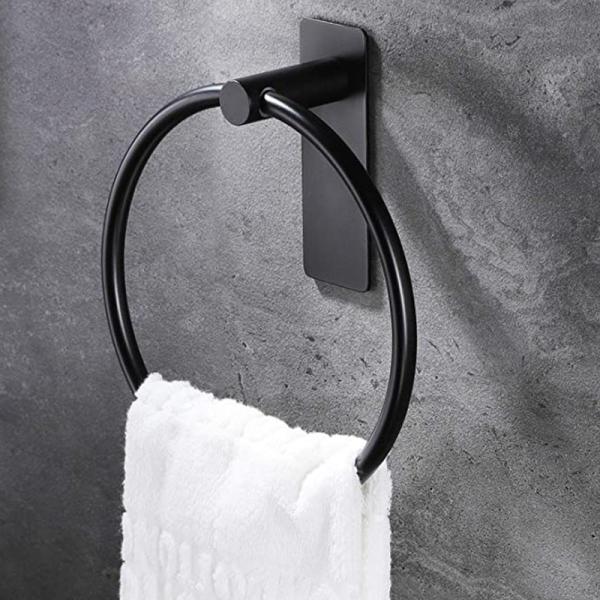 Brushed Bathroom Kitchen Accessories Wall Hanging Towel Ring Max 20KG Capacity