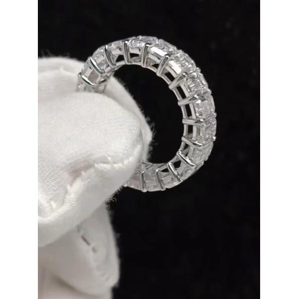 Изумрудный Алмазный Кольцо Белый Алмазный Кольцо Свадьба Вечные Кольца Лабораторно выращенные Алмазные Кольца