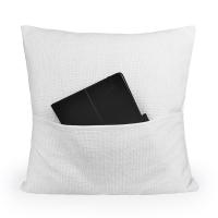Funda de almohada de lino estampada DIY con bolsillo, fundas de almohada de lino con bolsillo en blanco para sublimación
