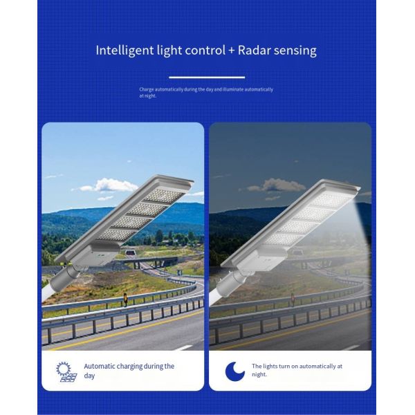 All In One Solar Street Light with Four Smart Control Modes for Road and Garden Lighting