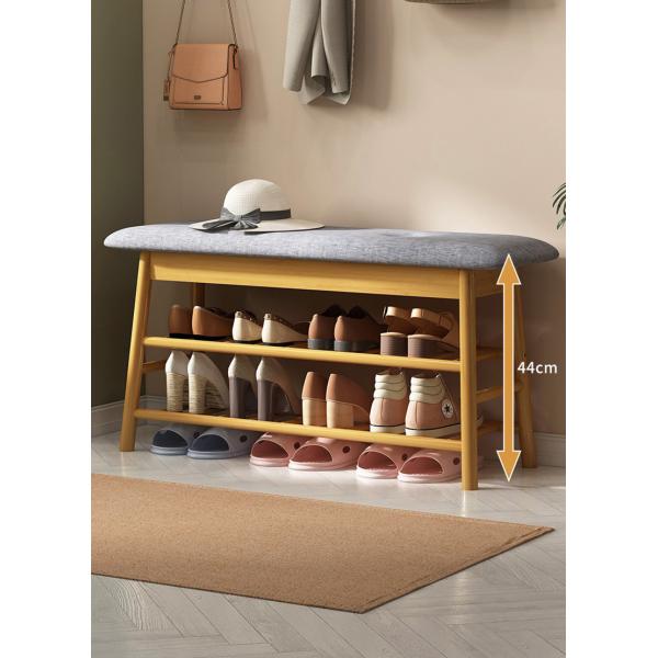 Organizer Shoe Rack Shelf Ottoman with Storage Space 3 Layers in Entryway Living Room