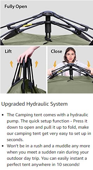 7.4lbs Waterproof Dome Pop Up Camping Tent For Family