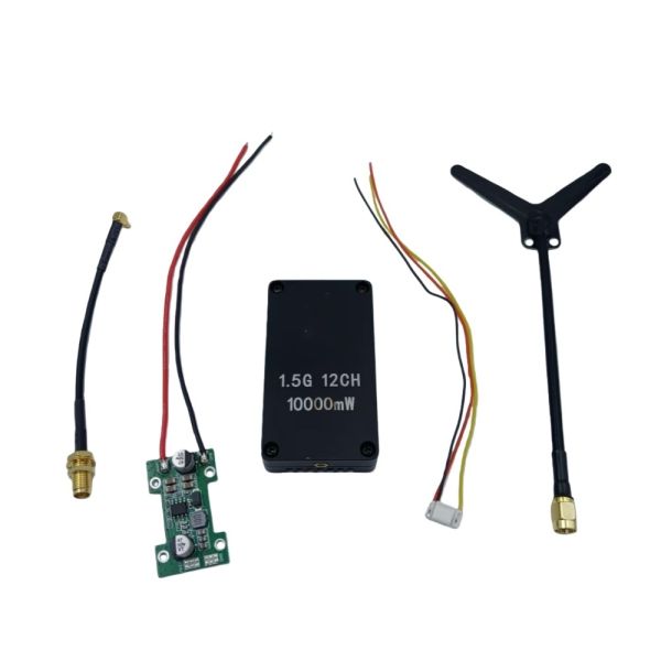1.5GHz Video Transmitter with 8-10W Power Output and 11 Channels for Drones Security Systems and Outdoor Networks