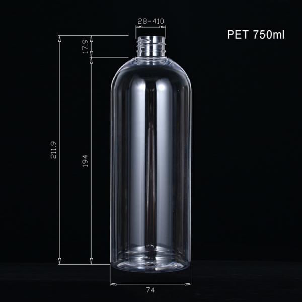 Transparent PET Clear Shampoo Pump Bottles 750ml 25oz Customization Logo