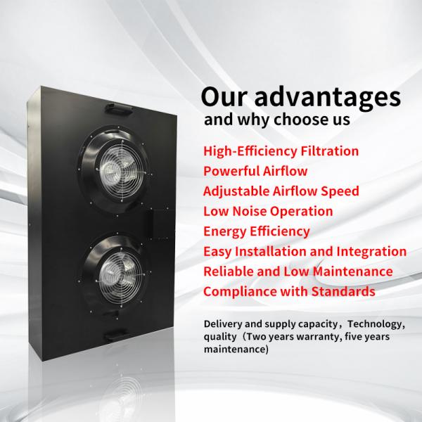 Peinture à la plaque froide FFU pour salle blanche H13 U17 Polluant de réduction de l'air en acier inoxydable 304