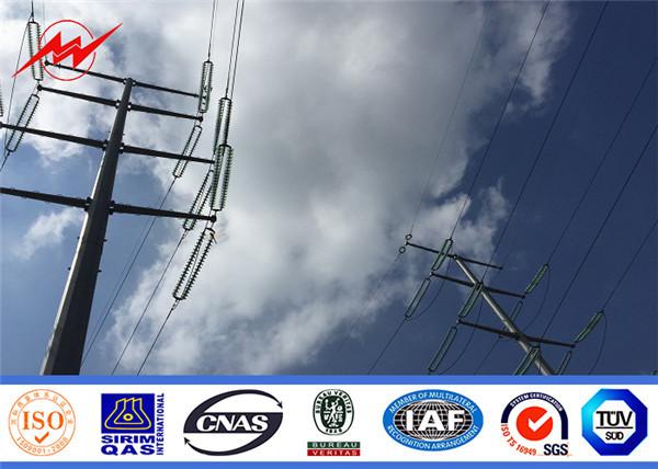 Octagonal Round Power Transmission Poles Electrical Galvanized Steel Electric Pole