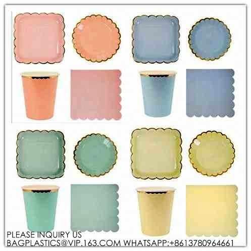 Colorful Party Pack! Includes Colorful Dinner Plates, Cutlery, Napkins And Cups bronzing hot silver paper tray