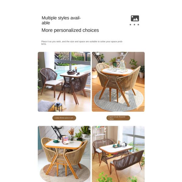 Nature'S Retreat 3 Piece Rock Beam Garden Patio Table And Chair Set