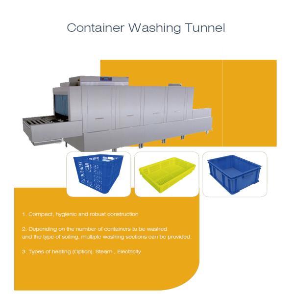 Fast Operation Industrial Washing Machine for Heated Water Spray Container Cleaning