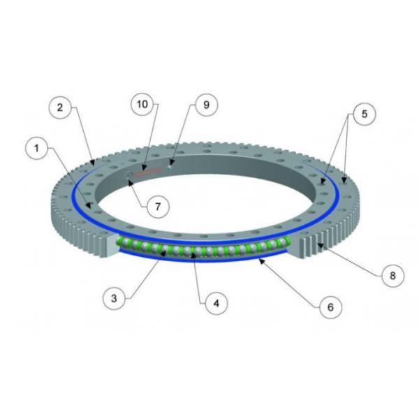 Three Row Pole Industrial Turntable Bearings , Komatsu PC650 Ball Bearing Slewing Ring