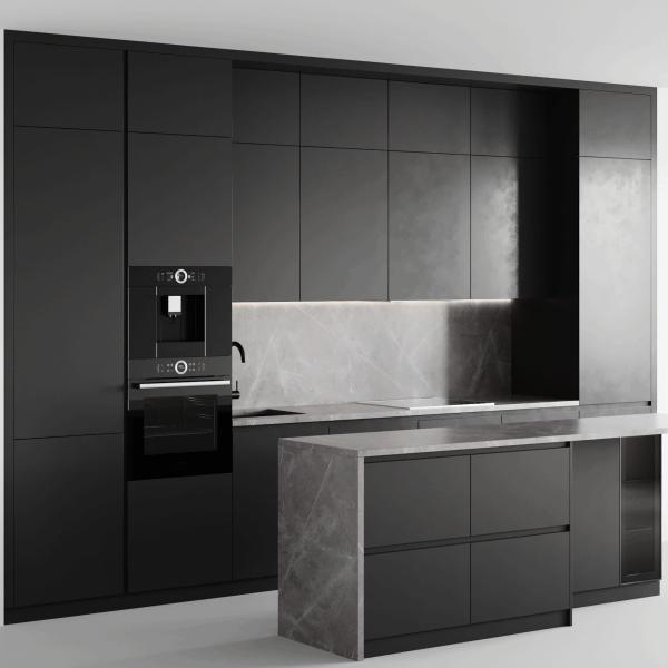 Customized Modern Modular Matte Lacquer Finish Kitchen Cabinet For Apartment