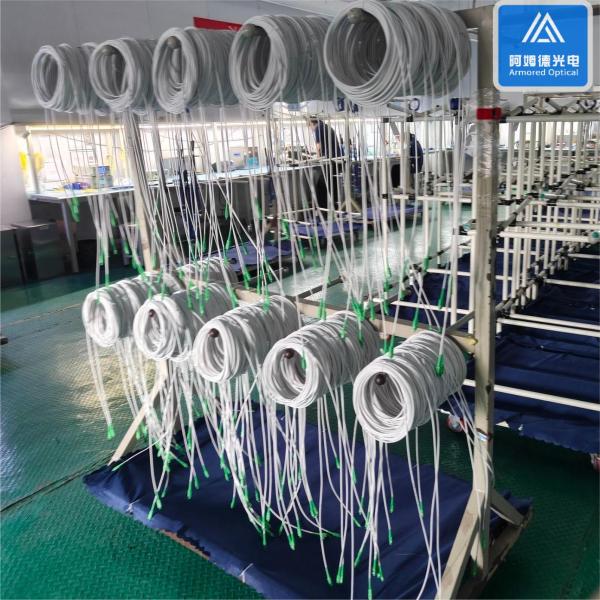 Simplex SM Stainless Steel Armored Patch Cord 10m SC APC 3.0mm White LSZH Jacket Dca Patch Jumper