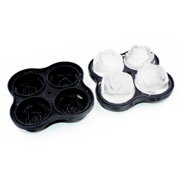 Silicone Rose Ice Ball Maker Easy Release Large Ice Cube for Cocktail Snack Trays